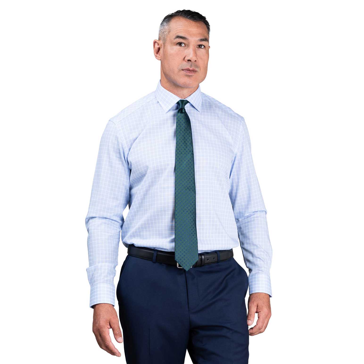 Rembrandt London Blue & White Textured Check Shirt